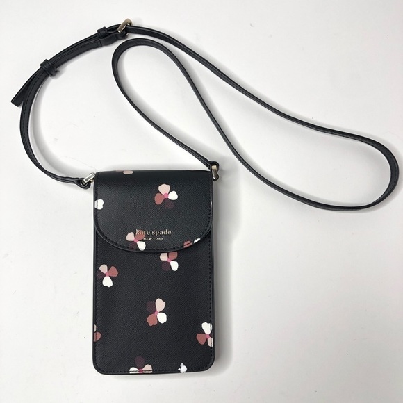 RARE Kate Spade Cameron Dusk Buds Floral Dusty Pink Flap Phone Crossbody Bag - Picture 1 of 16